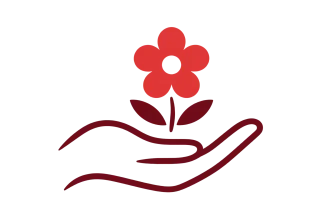 Main protégeant délicatement une fleur
