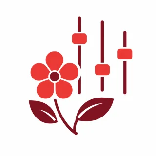 Fleur accompagnée de réglages symbolisant une formule personnalisée